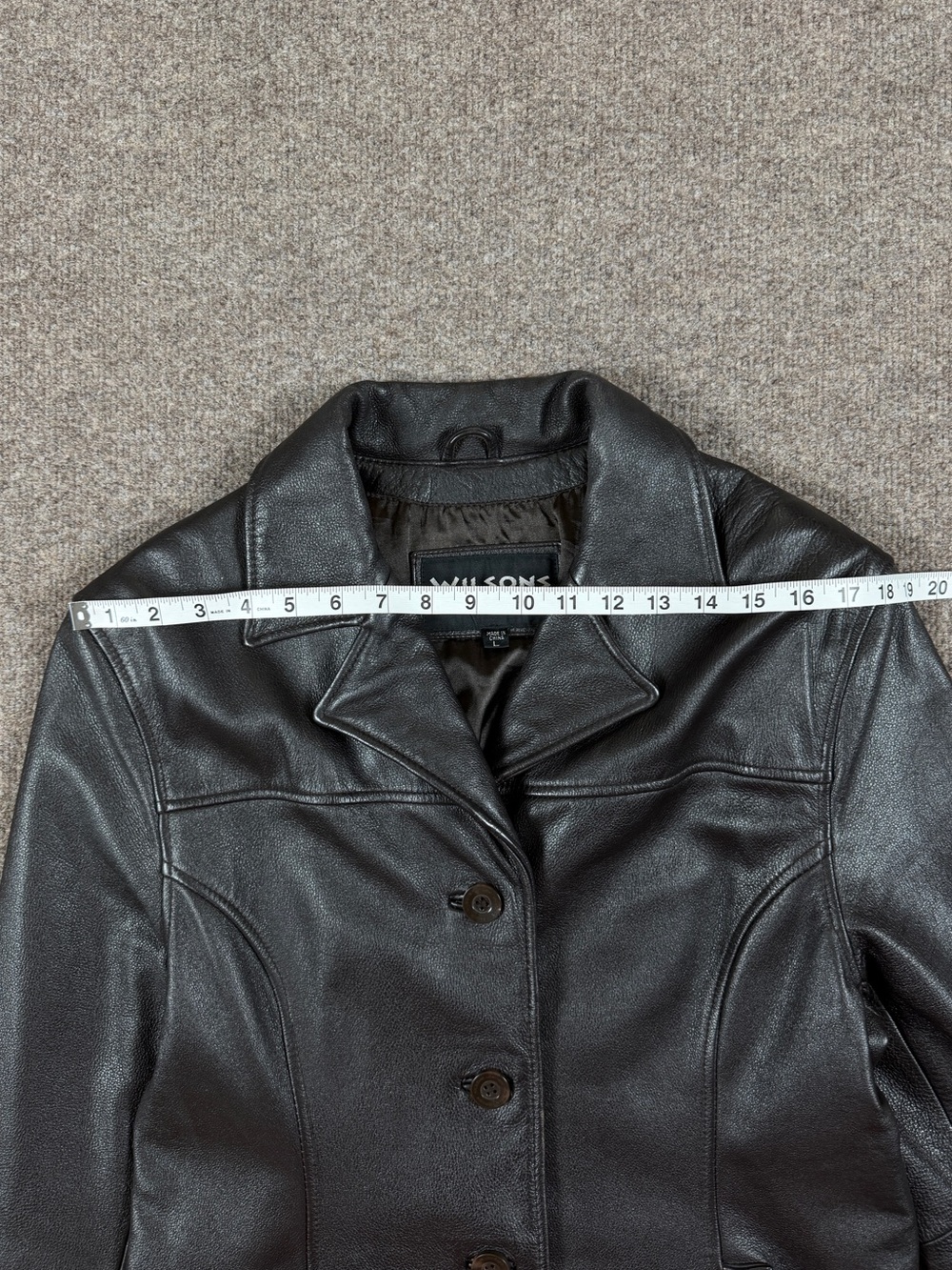 Vintage Wilsons Brown Leather Button Front Blazer Jacket Women’s Large Y2K 90s - Picture 8 of 10